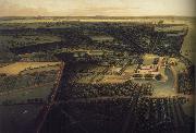 unknow artist one of four bird-s eye panoramas of Dunham Massey Hall painting